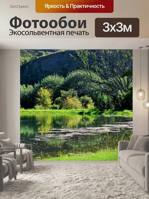 Фотообои Горы и пруд, дракон пики