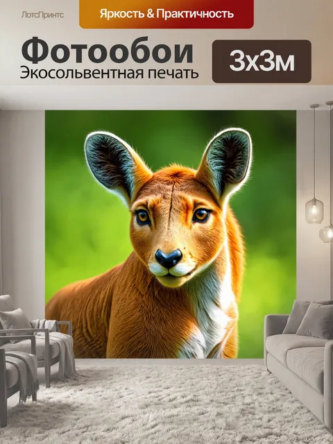 Фотообои животные в стиле пастельный рисунок