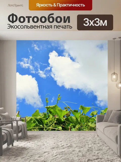 Фотообои зеленые вершины, голубое небо