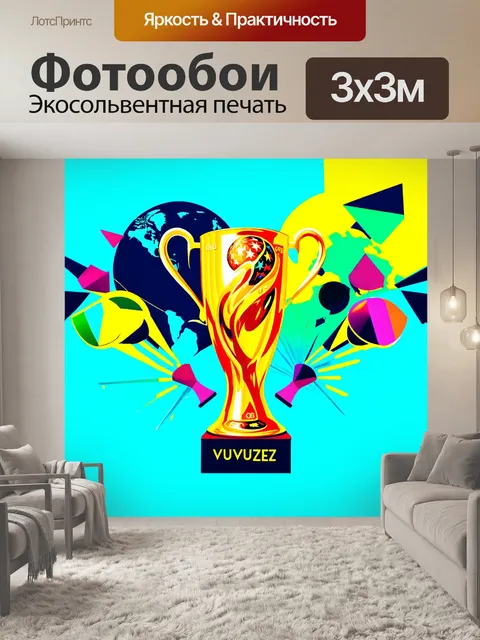 Фотообои абстрактное изображение вувузел и кубка мира