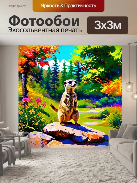 Фотообои сурикат стоит на скале в зоопарке калгари