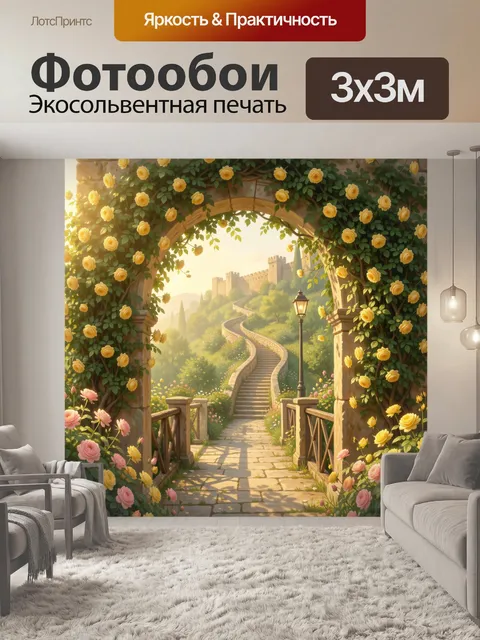 Фотообои Сказочный сад с замком