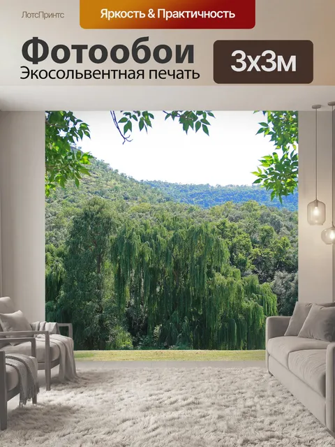 Фотообои ива на берегу реки