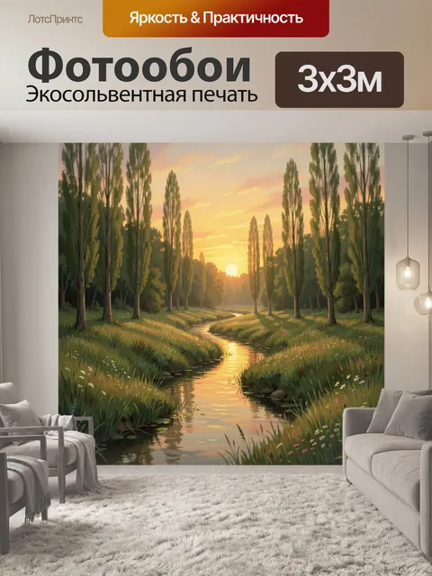 Фотообои Лесная река на закате