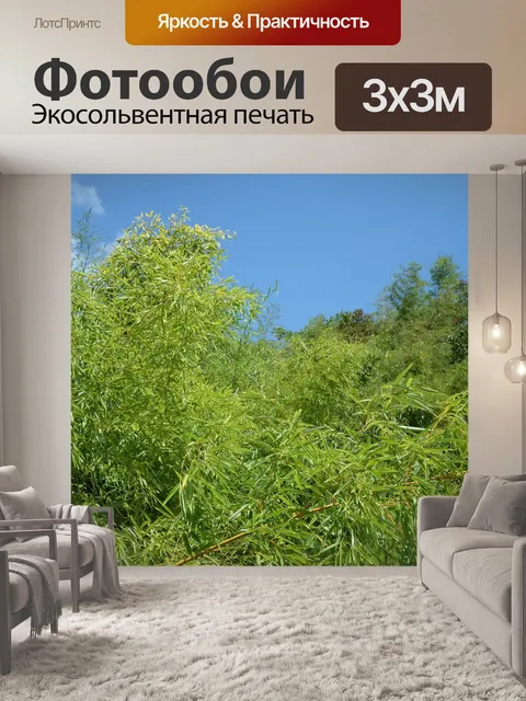 Фотообои Бамбуковая соломенная зеленая листва