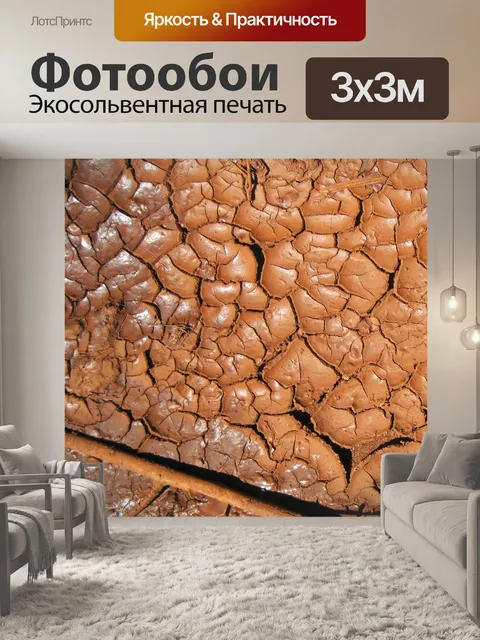Фотообои высыхание и растрескивание влажной грязи