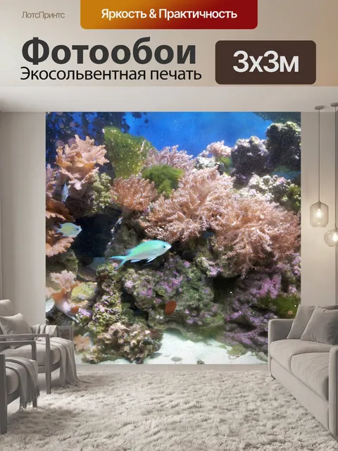 Фотообои Танк риф и рыбы