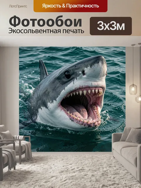 Фотообои Акула в морской воде
