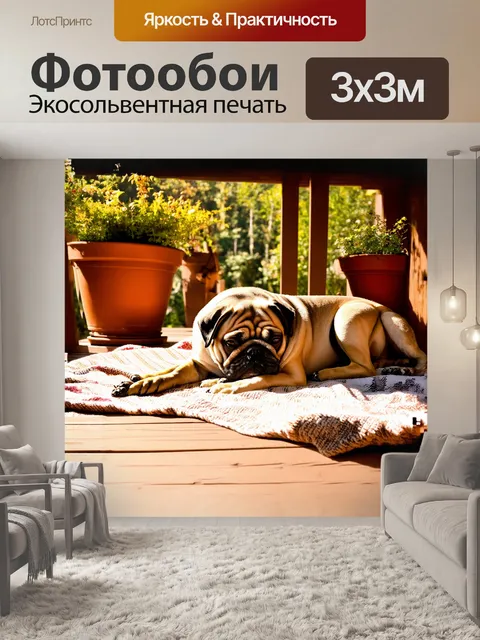 Фотообои на деревянной веранде в тёплый летний вечер