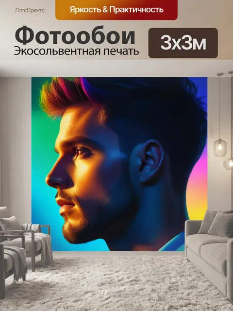 Фотообои с парнем разноцветный