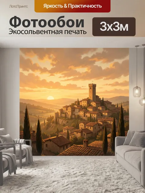 Фотообои Средиземноморский городок на закате