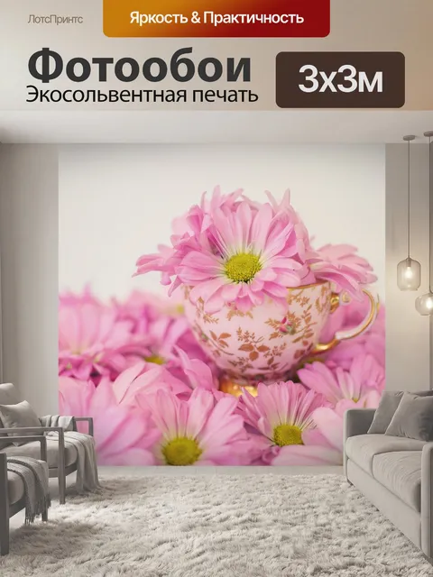 Фотообои Розовые ромашки