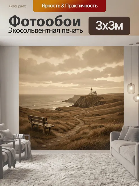 Фотообои Одинокий маяк на скалах