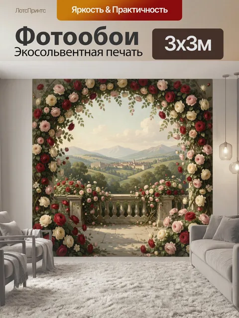 Фотообои Розовая арка над долиной