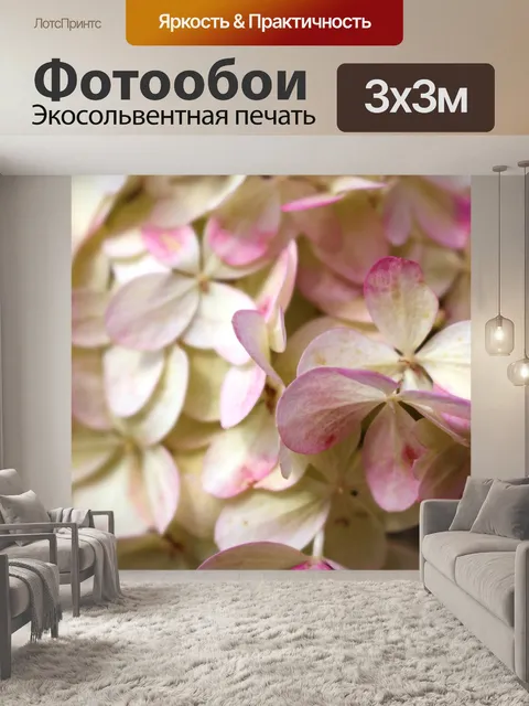 Фотообои Бело-розовые цветы