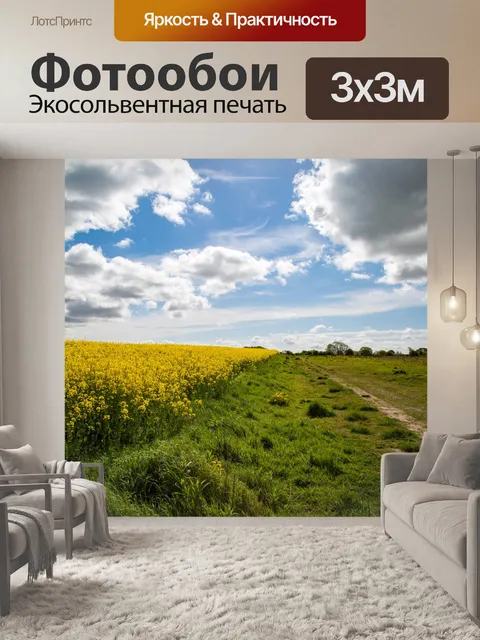 Фотообои Field Of Yellow канолы