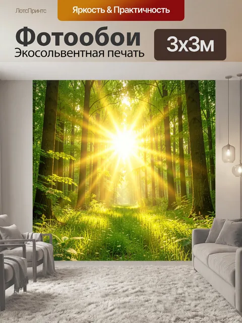 Фотообои Солнечный лесной путь