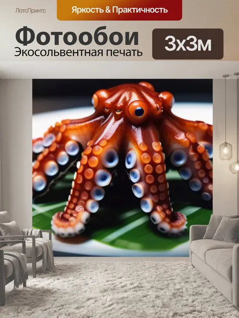 Фотообои служба доставки суши с осьминогом