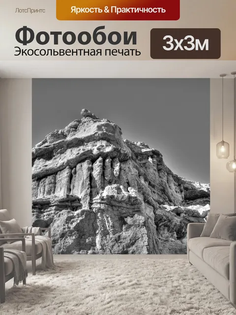Фотообои Красный Рок-Каньон Черно-белый