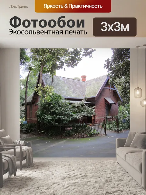 Фотообои Дом с деревьями