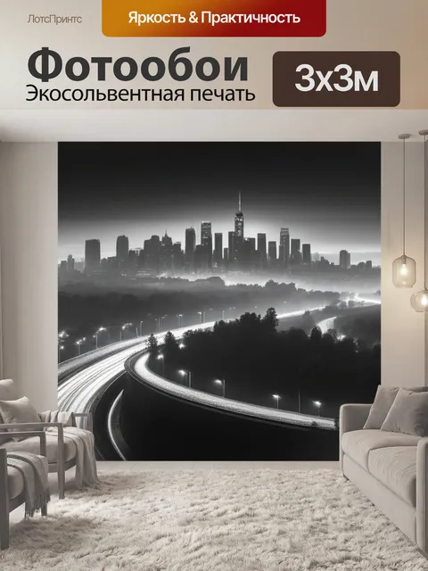 Фотообои пейзаж с городом фото чернобелый