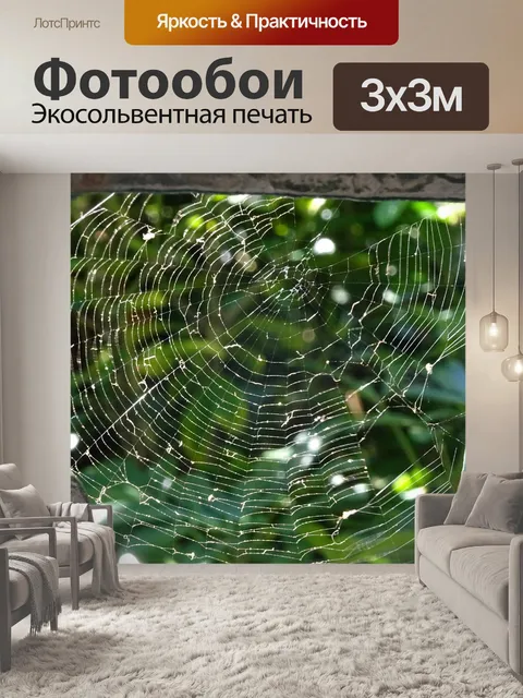 Фотообои Пауки паутины на перилах