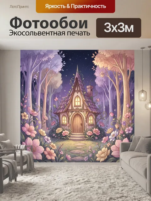 Фотообои Волшебный домик в лесу