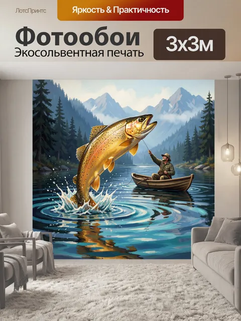 Фотообои Лосось у горного озера