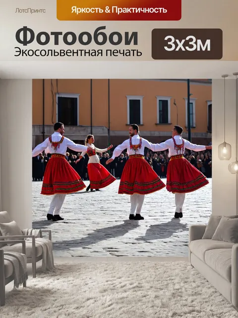 Фотообои италия символы: традиционные народные танцы на площади