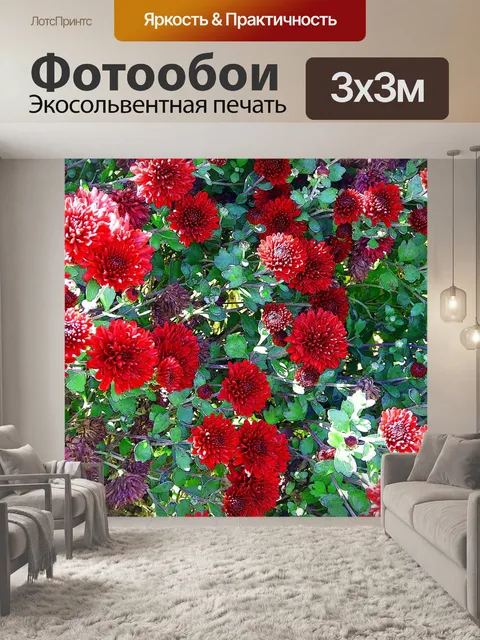 Фотообои Цветок в красный и зеленый