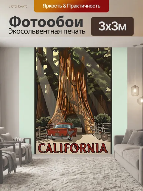 Фотообои Калифорния Редвудс Путешествие Винтаж