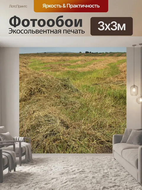 Фотообои Сеном урожая фермы Lines Harvest