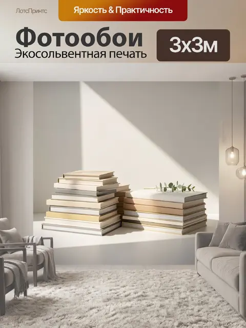 Фотообои Стопки книг в солнечном свете