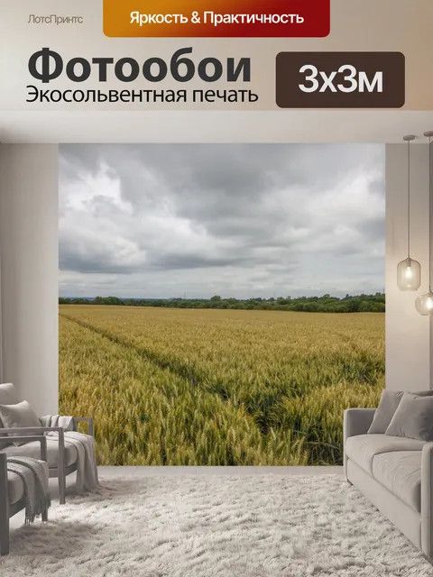 Фотообои Золотое пшеничное поле и солнечный день