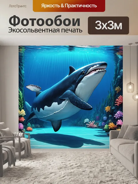 Фотообои промт: изображение кита
