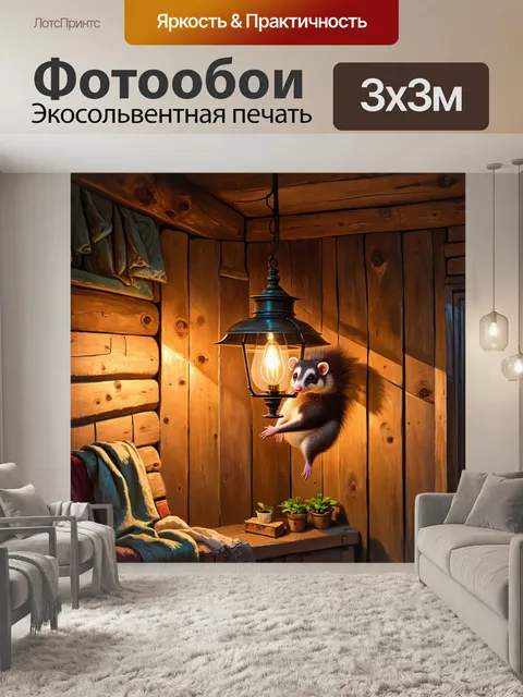 Фотообои в уютном деревянном доме