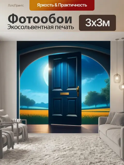Фотообои пейзаж с дверью