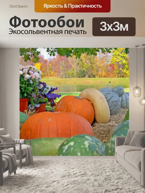 Фотообои Тыквы, тыквы перед Пруд