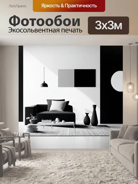 Фотообои стильная черно-белая фотография с абстрактными формами и тенями