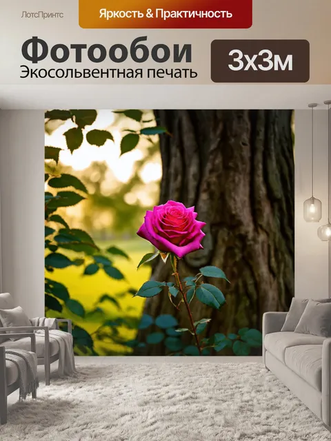 Фотообои розы в стиле кинематографический, нежная игра света на фоне старинного дерева, звуки природы
