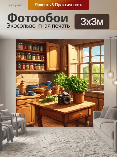 Фотообои винтаж с изображением старинной кухни