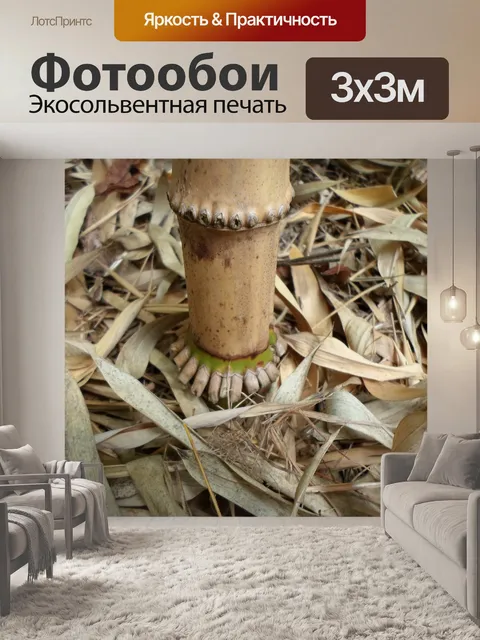 Фотообои Бамбуковый коричневый соломенный
