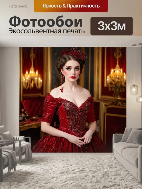 Фотообои розы в стиле викторианский, с блестками и деталями, добавляющими текстуры и шикарного вида