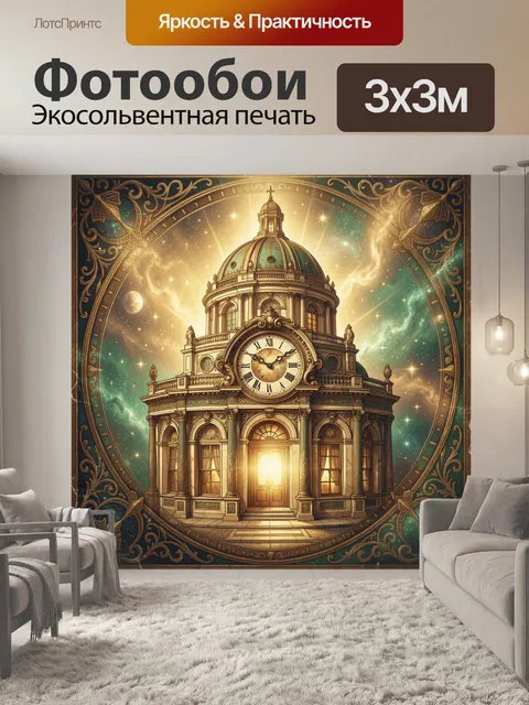 Фотообои Сказочный дворец с часами