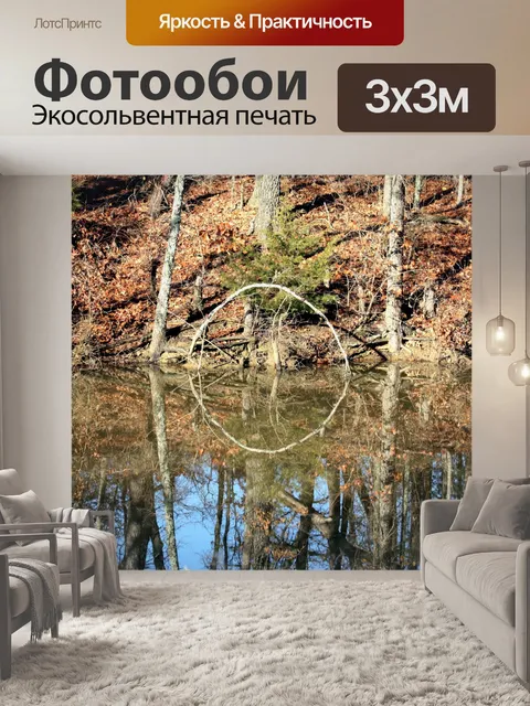 Фотообои Отражение пруда осенью