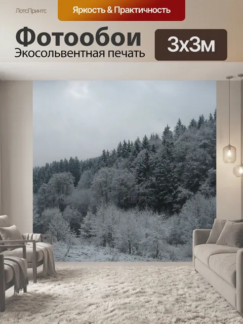 Фотообои Заснеженный лес