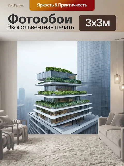 Фотообои архитектурный план современного лондона с многоуровневым зданием и стеклянным небоскребом на фоне…
