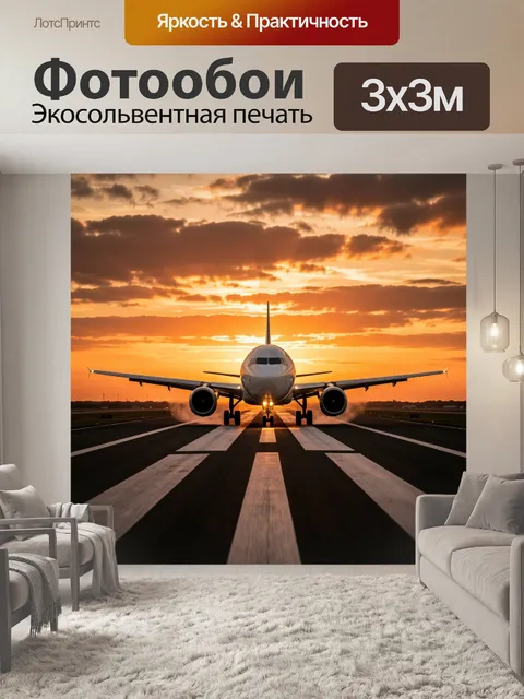 Фотообои Самолет на взлетной полосе
