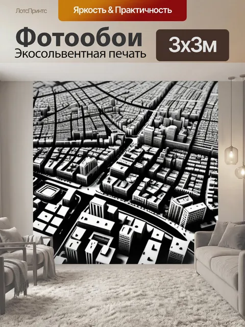 Фотообои с городом чернобелый