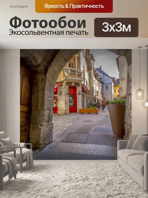Фотообои Старый город Анси и река Тиу